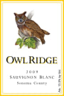 Owl Ridge Wines Sauvignon Blanc 2009  Front Label