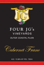 Four JG's Vineyards Cabernet Franc 2014 Front Label