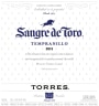 Torres Sangre de Toro Tempranillo 2013  Front Label