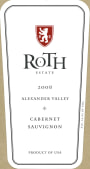 Roth Estate Alexander Valley Cabernet Sauvignon 2008  Front Label