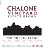 Chalone Estate Chenin Blanc 2007 Front Label