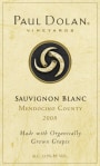 Paul Dolan Vineyards Sauvignon Blanc 2008  Front Label