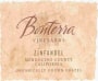 Bonterra Mendocino County Zinfandel 2001 Front Label