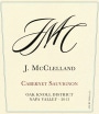 J. McClelland Cabernet Sauvignon 2013  Front Label