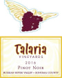 Talaria Vineyards Russian River Valley Pinot Noir 2016  Front Label