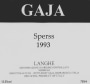 Gaja Langhe Sperss 1993  Front Label