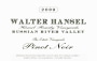Walter Hansel Estate Vineyard Pinot Noir 2009  Front Label