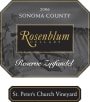 Rosenblum Cellars St Peter's Church Vineyard Reserve Zinfandel 2006  Front Label
