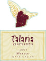 Talaria Vineyards Napa Valley Merlot 2007  Front Label
