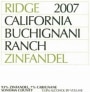 Ridge Buchignani Ranch Zinfandel 2007 Front Label