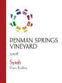 Penman Springs Vineyard Syrah 2008  Front Label