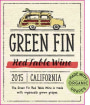 Green Fin Red Table Wine 2015 Front Label