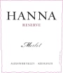 Hanna Reserve Merlot 2014  Front Label