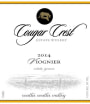 Cougar Crest Estate Viognier 2014  Front Label