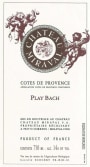 Miraval Cotes de Provence Play Bach 2013  Front Label