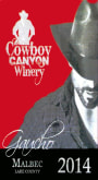 Cowboy Canyon Winery Gaucho Malbec 2014  Front Label