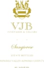 VJB Vineyard & Cellars Estate Sangiovese 2018  Front Label
