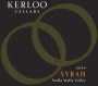 Kerloo Cellars Syrah 2016  Front Label