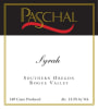 Paschal Winery Syrah 2004  Front Label