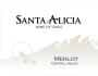 Santa Alicia Maipo Valley Merlot 2016  Front Label