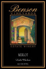 Benson Vineyards Estate Winery Merlot 2015  Front Label