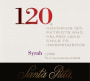 Santa Rita 120 Syrah 2008  Front Label