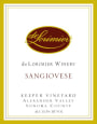 deLorimier Keeper Vineyard Sangiovese 2012  Front Label