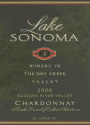 Lake Sonoma Winery Russian River Valley Chardonnay 2000 Front Label