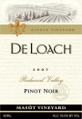 DeLoach Masut Vineyard Pinot Noir 2007  Front Label