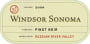 Windsor Sonoma Russian River Valley Pinot Noir 2008  Front Label