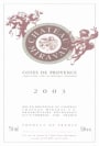 Miraval Cotes de Provence Rouge 2003  Front Label