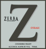 Zerba Cellars Syrah 2005  Front Label