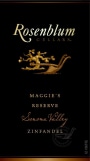 Rosenblum Cellars Maggies Reserve Zinfandel 2013  Front Label
