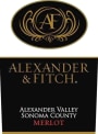 Alexander & Fitch Alexander Valley Merlot 2013  Front Label