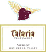 Talaria Vineyards Merlot 2015  Front Label