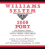 Williams Selyem Vista Verde Vineyard Port (375ML half-bottle) 2008  Front Label