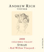 Andrew Rich Red Willow Vineyard Syrah 2008  Front Label