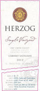 Baron Herzog Single Vineyard Cabernet Sauvignon 2012  Front Label