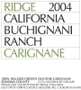 Ridge Buchignani Ranch Carignan 2004  Front Label