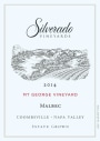 Silverado Mt. George Vineyard Malbec 2014  Front Label