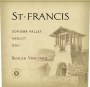 St. Francis Behler Vineyard Merlot 2011  Front Label