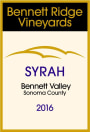 Bennett Ridge Vineyards Syrah 2016  Front Label