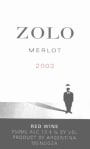 Tapiz Zolo Merlot 2003  Front Label