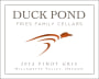 Duck Pond Willamette Valley Pinot Gris 2012  Front Label