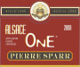 Pierre Sparr Alsace One 2008  Front Label