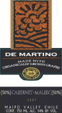 De Martino Organic Cabernet Malbec 2007  Front Label