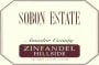 Sobon Estate Hillside Zinfandel 2015  Front Label