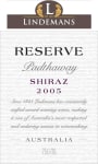 Lindeman’s Bin Series Padthaway Reserve Shiraz 2005  Front Label