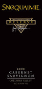 Snoqualmie Reserve Cabernet Sauvignon 2008 Front Label