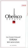Obelisco Estate Los Gosses Vineyard Syrah 2008 Front Label
